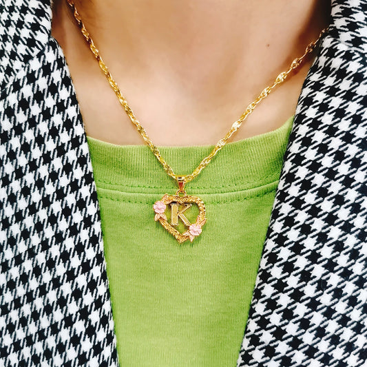 Personalized Heart Initial Necklace